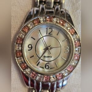 Pink And Clear Stone Watch